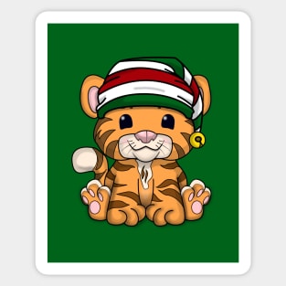 Christmas Tiger Sticker